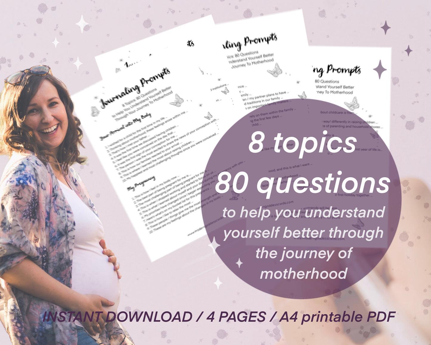 Pregnancy and Birth - Full package for Mothers - 12 coloring pages, 15 worksheets, 80 questions