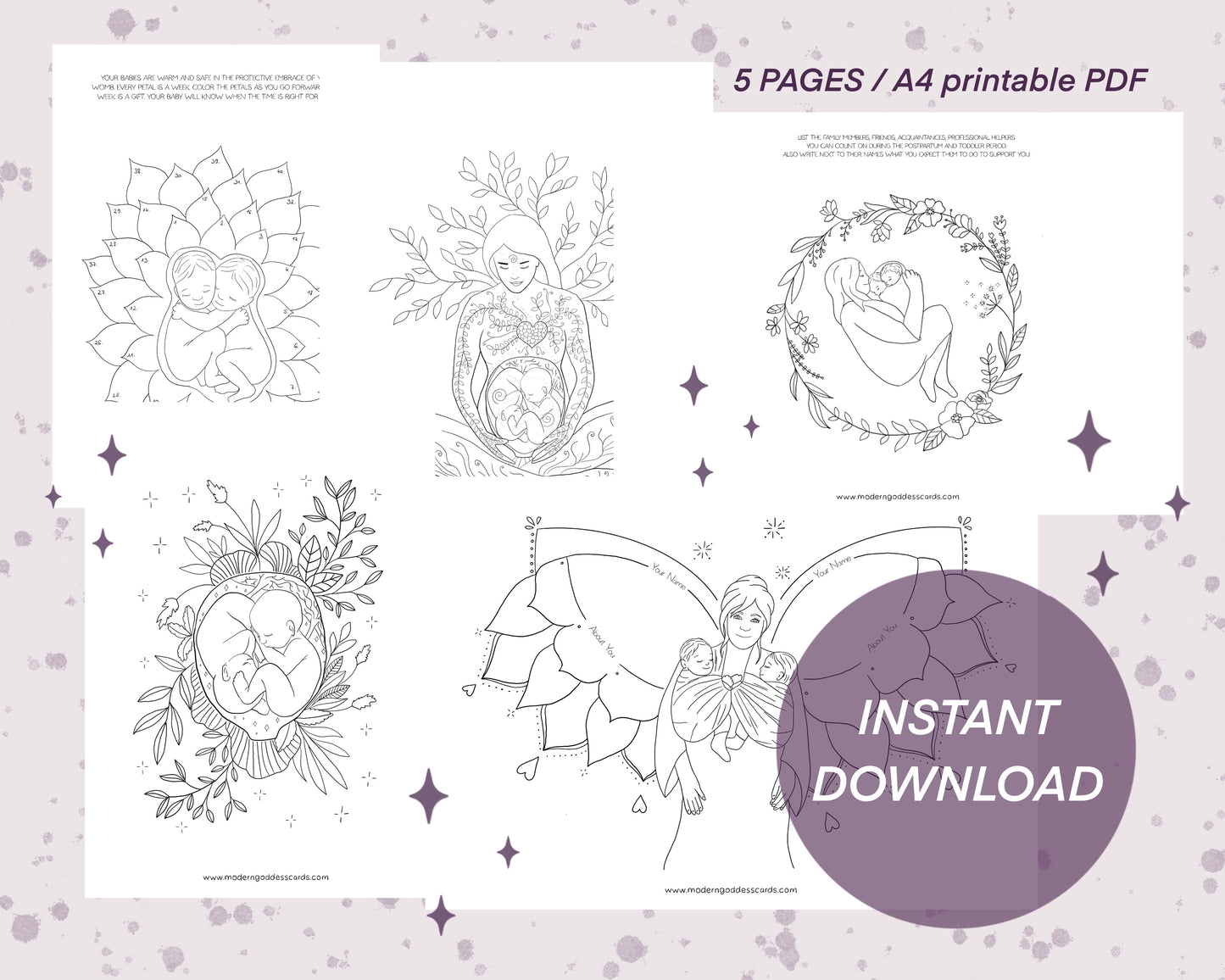 For Birthworkers, 16 coloring sheets, 22 worksheets, 80 questions