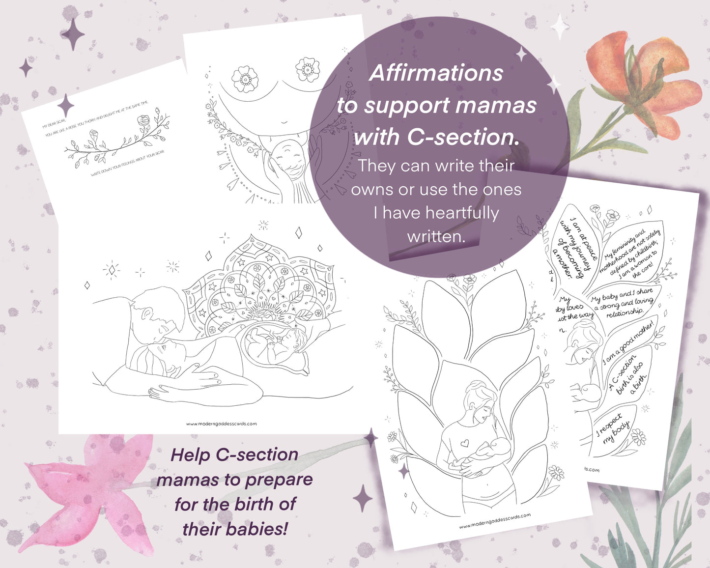 For Birthworkers, 16 coloring sheets, 22 worksheets, 80 questions